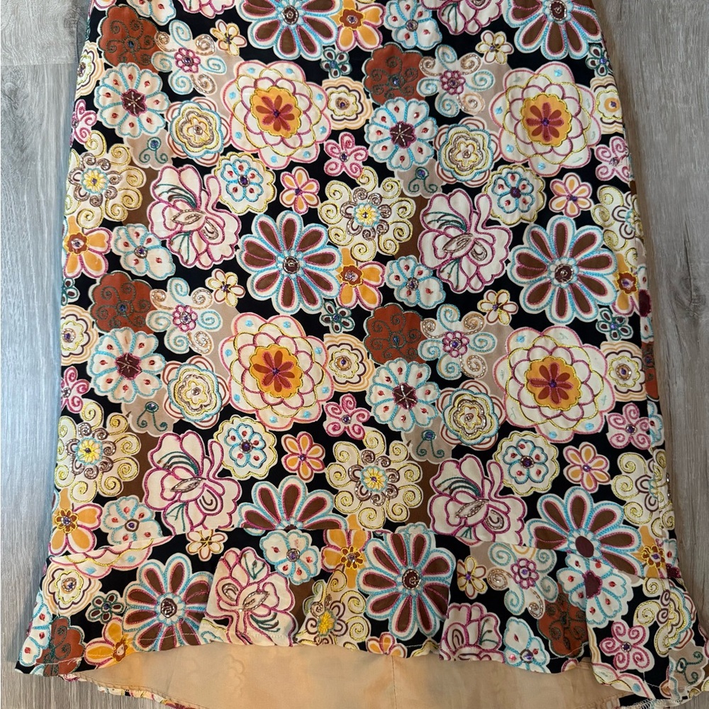 Nanette Lepore Multicolor Floral A-Line Skirt